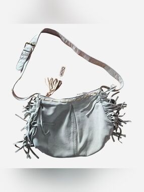 MUXO Lambskin Leather Fringe Bag